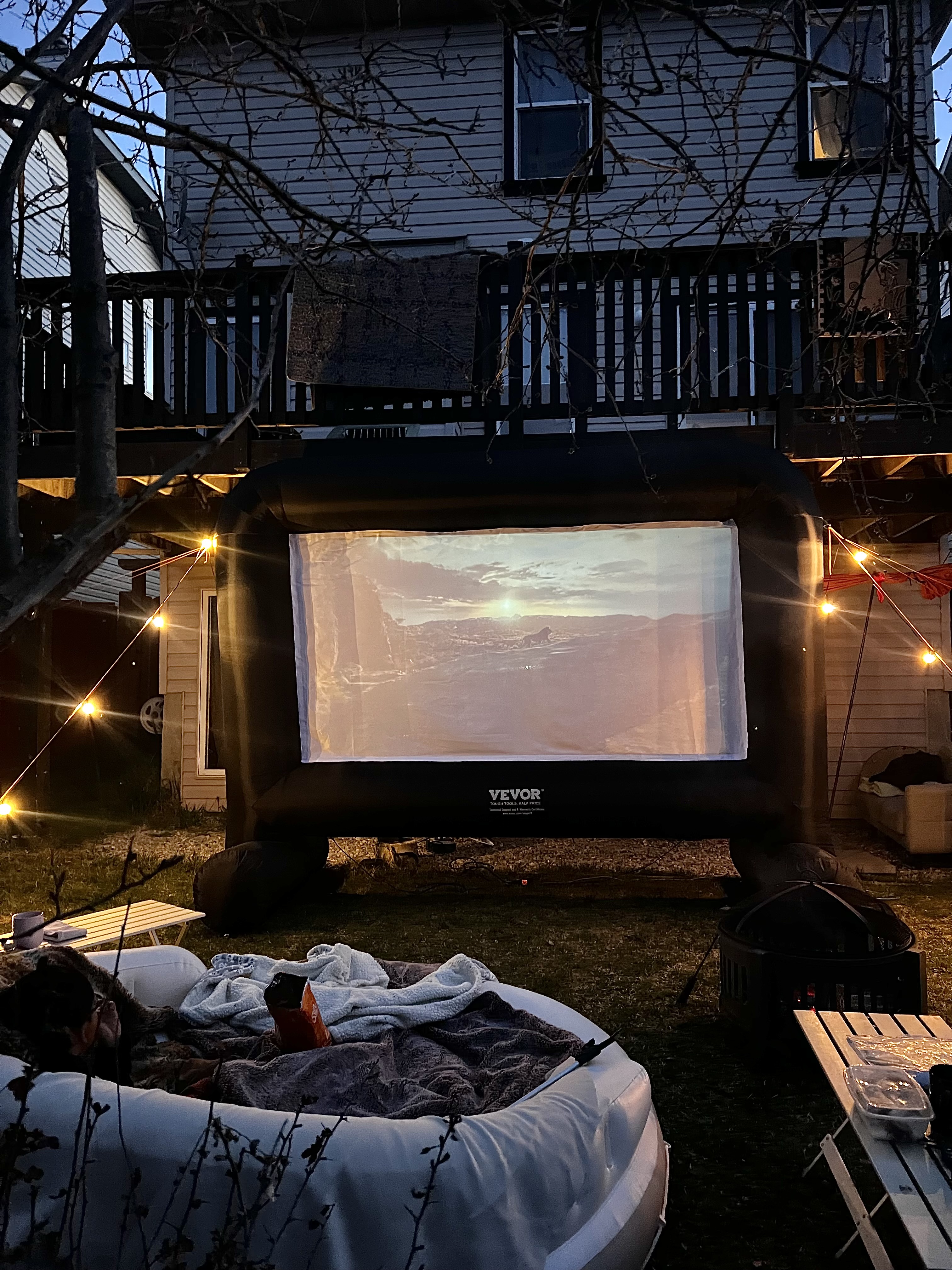 Kids movie party setup